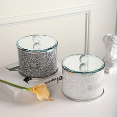 Rhinestone Biscuits Jar Candy Jars With Lids Crystal Glass Snack Storage Jar