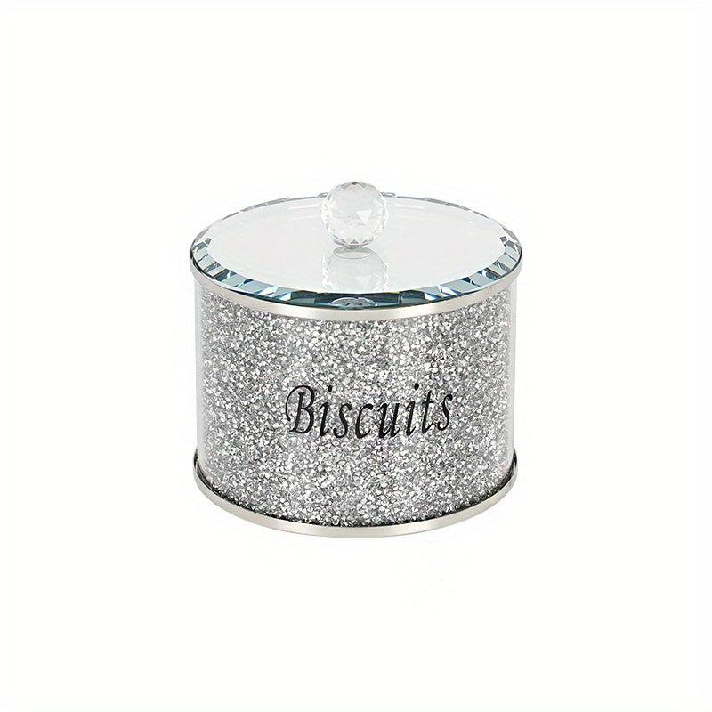 Rhinestone Biscuits Jar Candy Jars With Lids Crystal Glass Snack Storage Jar
