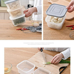 3pcs Fresh-keeping Refrigerator Storage Box with Lid