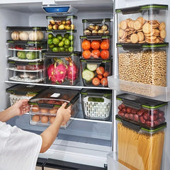 1pc Refrigerator Fresh-keeping Sealed Storage Box Plastic Food Organizer