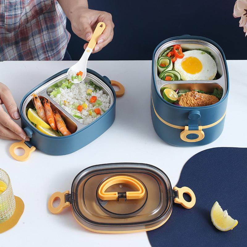 Portable Lunch Box with Leakproof Containers - Ideal for Students & Workers