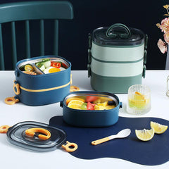 Portable Lunch Box with Leakproof Containers - Ideal for Students & Workers