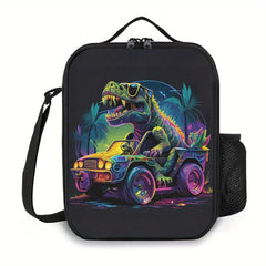 Reusable Dinosaur T REX Lunch Bag Insulated Tote with Pocket Zippers