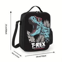 Reusable Dinosaur T REX Lunch Bag Insulated Tote with Pocket Zippers