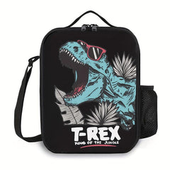 Reusable Dinosaur T REX Lunch Bag Insulated Tote with Pocket Zippers