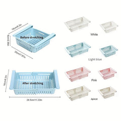 1pc Refrigerator Telescopic Storage Basket Drawer Storage Rack