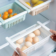 1pc Refrigerator Telescopic Storage Basket Drawer Storage Rack