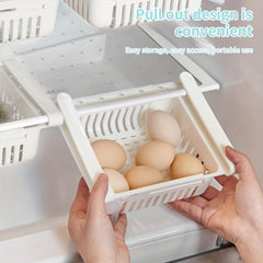 1pc Refrigerator Telescopic Storage Basket Drawer Storage Rack