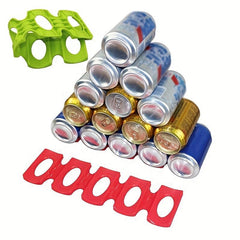 Red Silicone Fridge Can Beer Wine Mat Stacking Holder