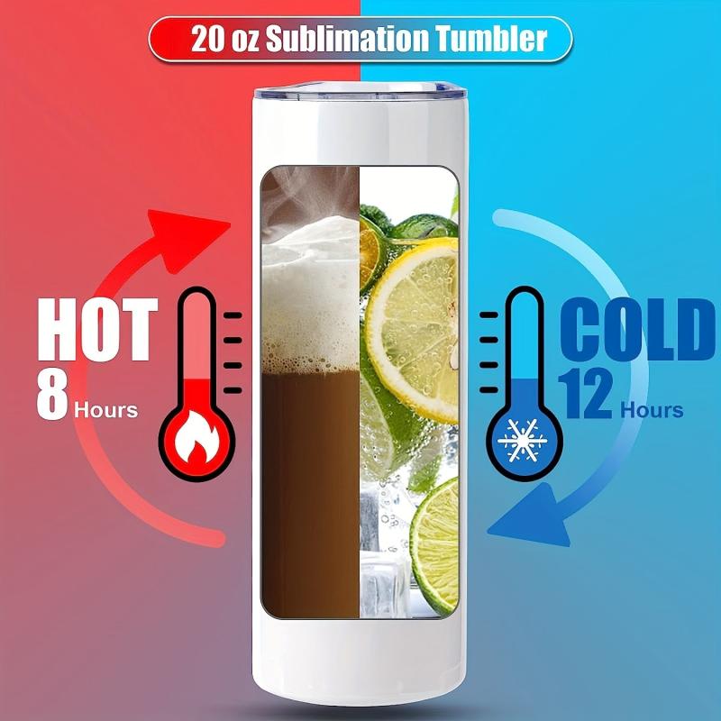 20oz Sublimation Tumbler Skinny Stainless Steel Heat Press Blank Cup