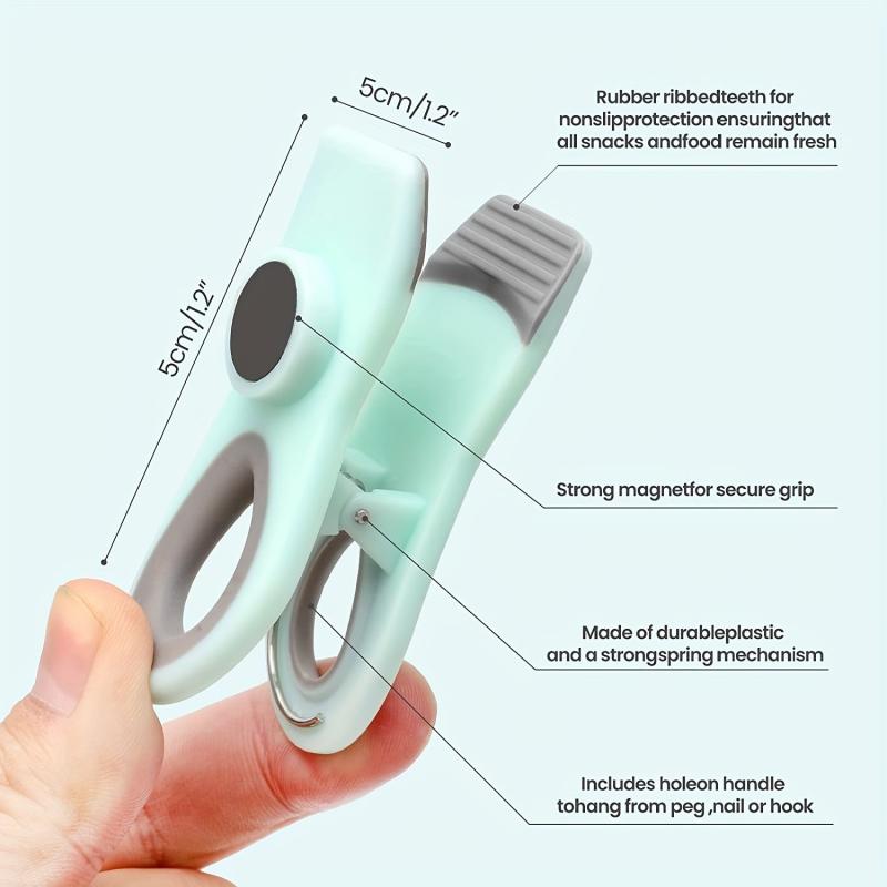 5pcs Magnetic Sealing Clips for Food Freshness and Decoration