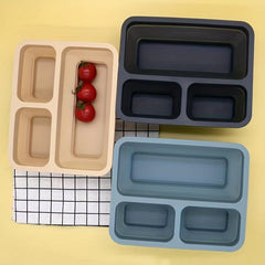 Collapsible Silicone 3-grid Lunch Box - Leakproof Bento Box