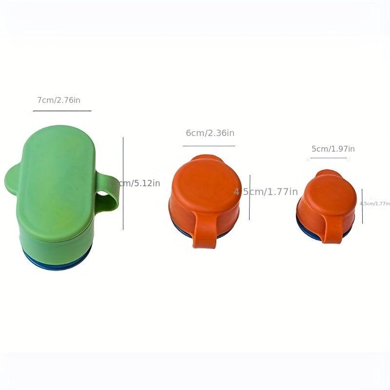 3pcs Silicone Food Sealing Clips With Cap And Pour Spout