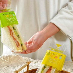 100 Transparent Sandwich Bags for Cakes and Bread, Disposable Packaging