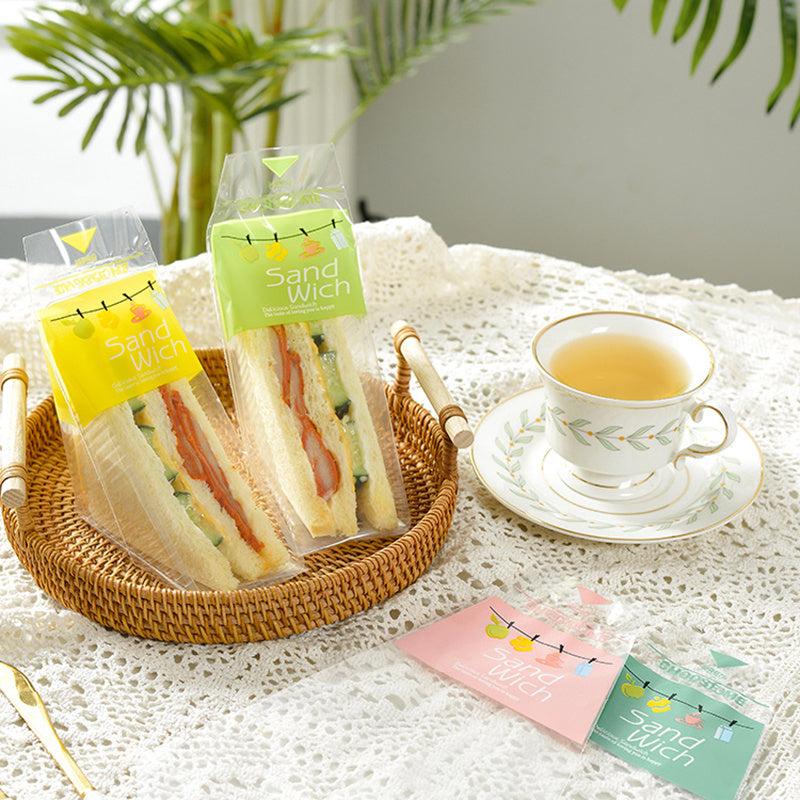 100 Transparent Sandwich Bags for Cakes and Bread, Disposable Packaging