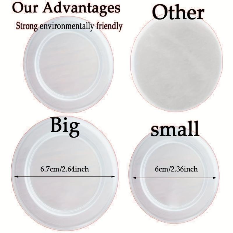 30-60 Oui Yogurt Jar Lids Clear Plastic for Glass Jars Containers