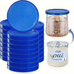 30-60 Oui Yogurt Jar Lids Clear Plastic for Glass Jars Containers