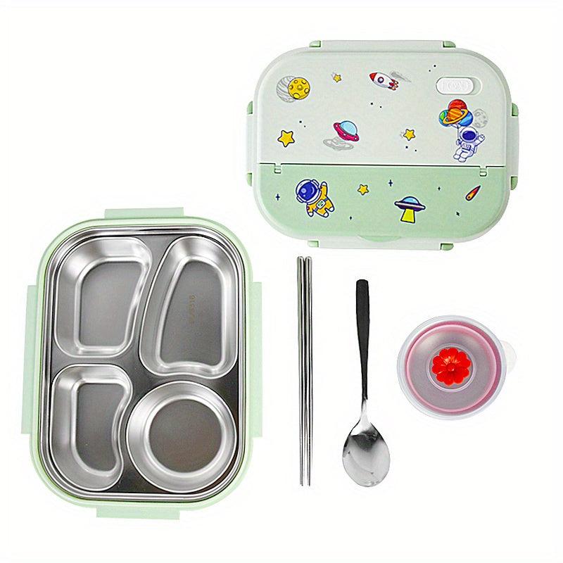 Stainless Steel Insulated Lunch Box with Cutlery Soup Bowl Airtight Crisper