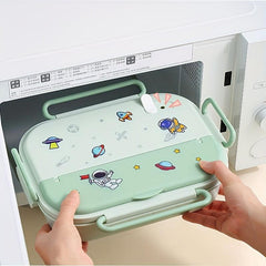 Stainless Steel Insulated Lunch Box with Cutlery Soup Bowl Airtight Crisper