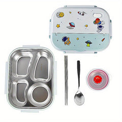 Stainless Steel Insulated Lunch Box with Cutlery Soup Bowl Airtight Crisper