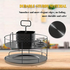 Condiment Utensils Silverware Box Lazy Susan Napkin Plate Cutlery Storage
