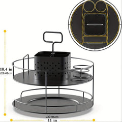Condiment Utensils Silverware Box Lazy Susan Napkin Plate Cutlery Storage