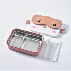 Leakproof Cartoon Lunch Box for Teens and Workers - Square Divided Bento Box