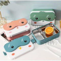 Leakproof Cartoon Lunch Box for Teens and Workers - Square Divided Bento Box
