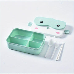 Leakproof Cartoon Lunch Box for Teens and Workers - Square Divided Bento Box