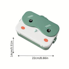 Leakproof Cartoon Lunch Box for Teens and Workers - Square Divided Bento Box