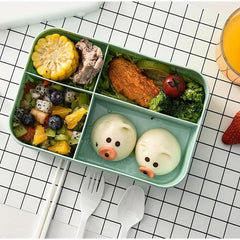 Leakproof Cartoon Lunch Box for Teens and Workers - Square Divided Bento Box