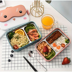 Leakproof Cartoon Lunch Box for Teens and Workers - Square Divided Bento Box