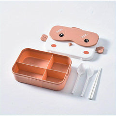 Leakproof Cartoon Lunch Box for Teens and Workers - Square Divided Bento Box