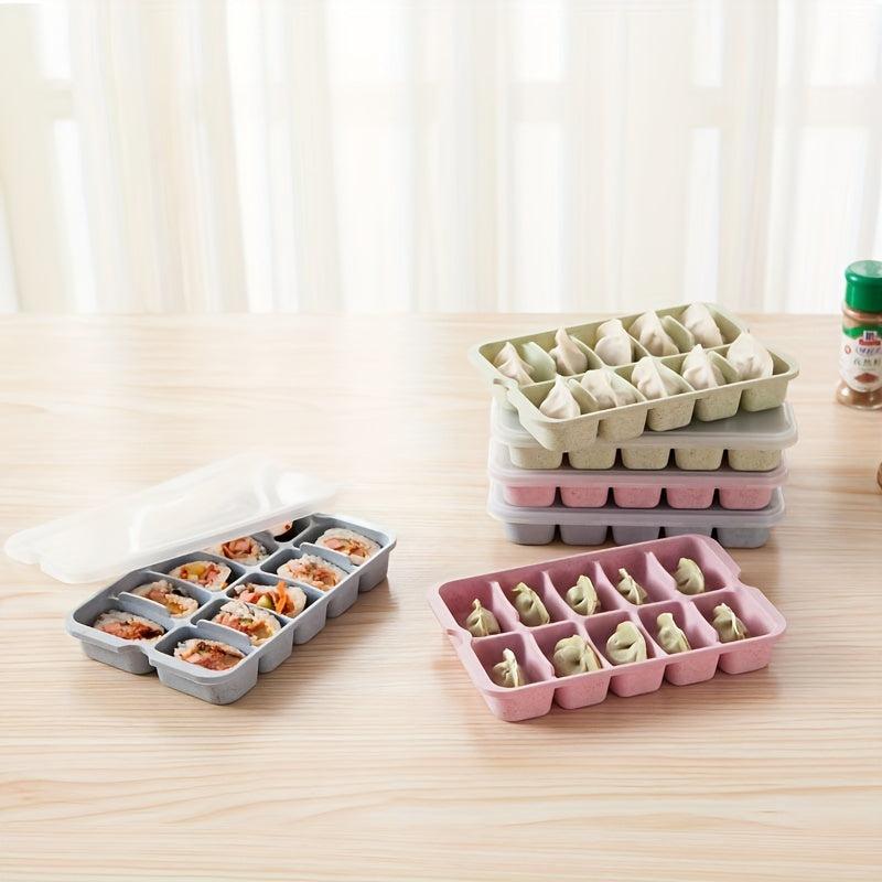 Wheat Straw Fresh keeping Box with 10 grid Dumpling Storage