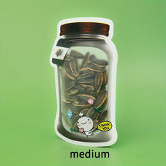 3pc Leakproof Mason Jar Zipper Snack Bags Reusable Storage Pouches