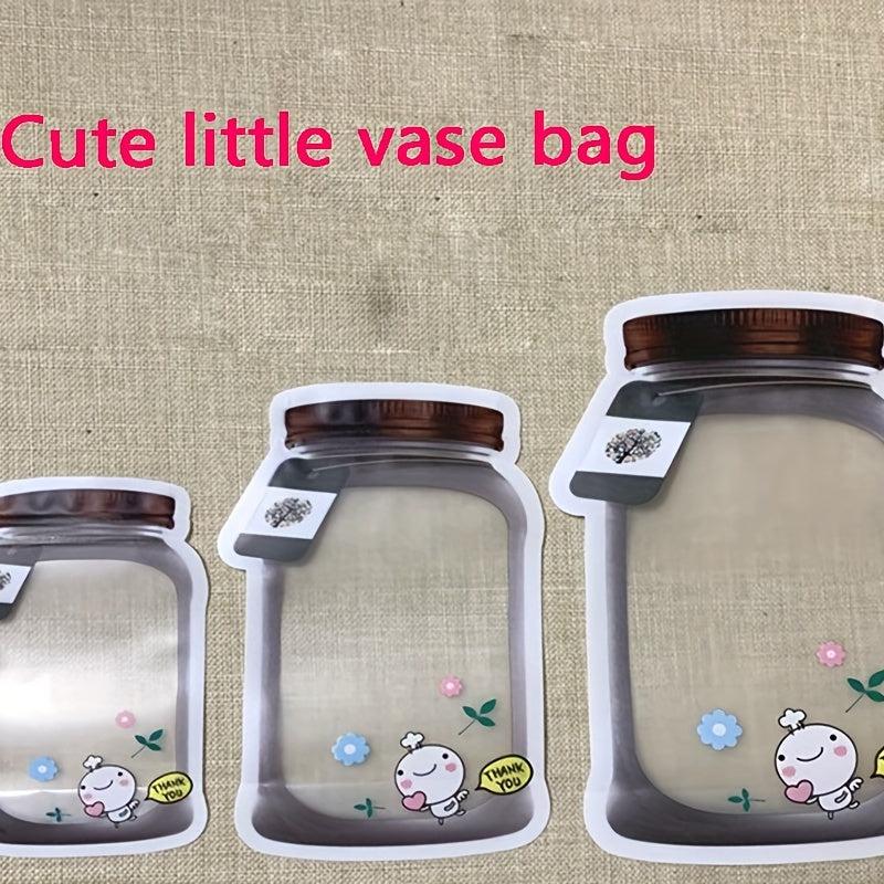 3pc Leakproof Mason Jar Zipper Snack Bags Reusable Storage Pouches