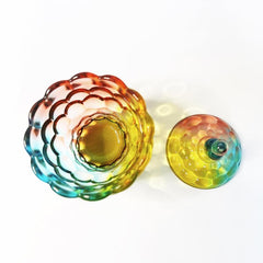 Modern Colored Crystal Glass Candy Jar with Lid