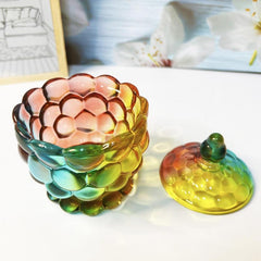 Modern Colored Crystal Glass Candy Jar with Lid