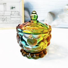 Modern Colored Crystal Glass Candy Jar with Lid