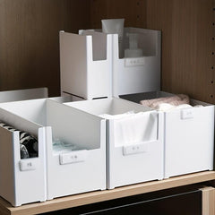 Japanese Style Transparent Storage Box for Cosmetics and More