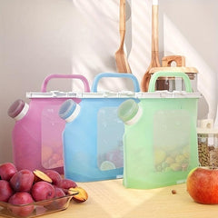 Snap Button Silicone Storage Bag Leakproof Food Storage Bags