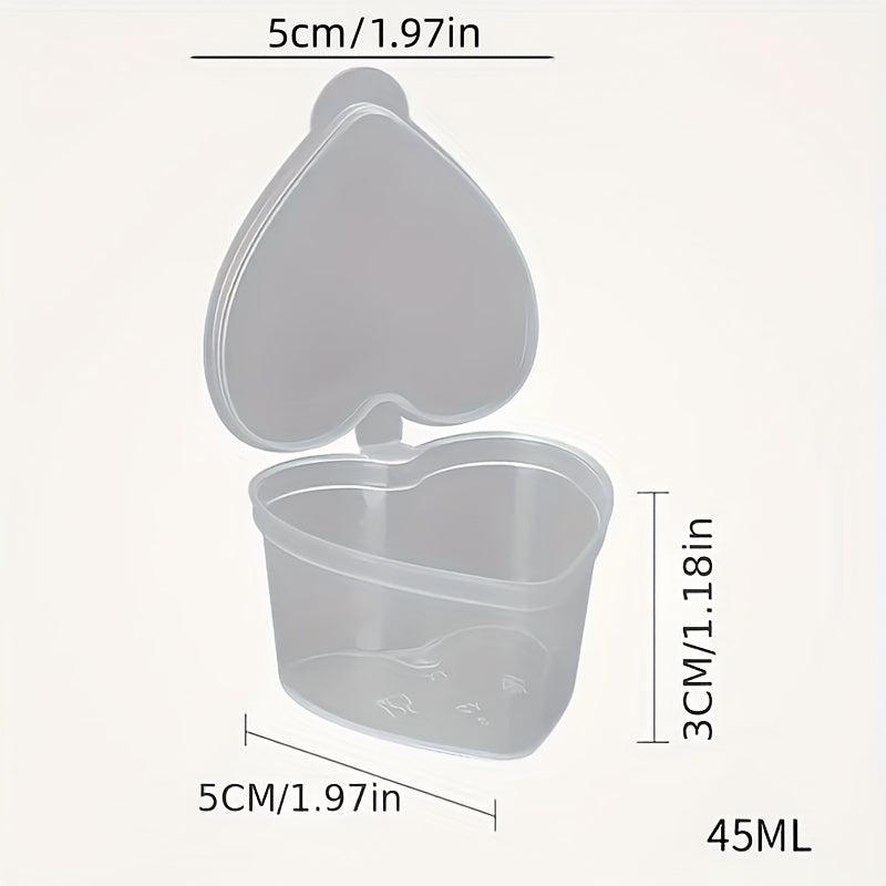 50pcs 45ml Disposable Sauce Box Round Heart-shaped PP Kitchen Supplies