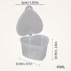 50pcs 45ml Disposable Sauce Box Round Heart-shaped PP Kitchen Supplies