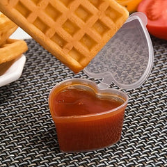 50pcs 45ml Disposable Sauce Box Round Heart-shaped PP Kitchen Supplies