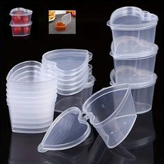 50pcs 45ml Disposable Sauce Box Round Heart-shaped PP Kitchen Supplies