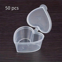 50pcs 45ml Disposable Sauce Box Round Heart-shaped PP Kitchen Supplies