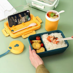 Insulated Lunch Box Cartoon Bento Box Leakproof Food Container 1100ml