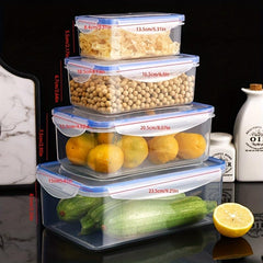 Airtight Plastic Storage Box Clear Refrigerator Microwave Heating Lunch Box