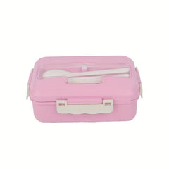 Plastic Lunch Box With Tableware Outdoor Sealed Fresh keeping Box