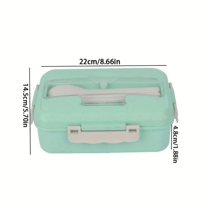 Plastic Lunch Box With Tableware Outdoor Sealed Fresh keeping Box